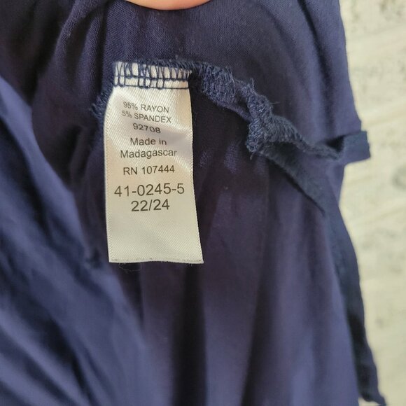 Jessica London Women Top 22 24 Plus Cardigan Open Duster Blue BLU208E - Picture 10 of 10